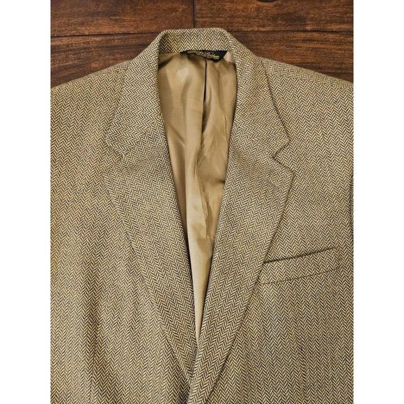 Brooks Brothers herringbone blazer coat mens size 44R